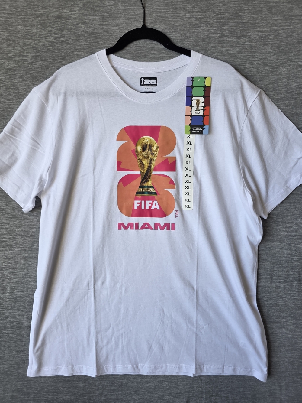 2026 FIFA Miami White Graphic T‑Shirt.